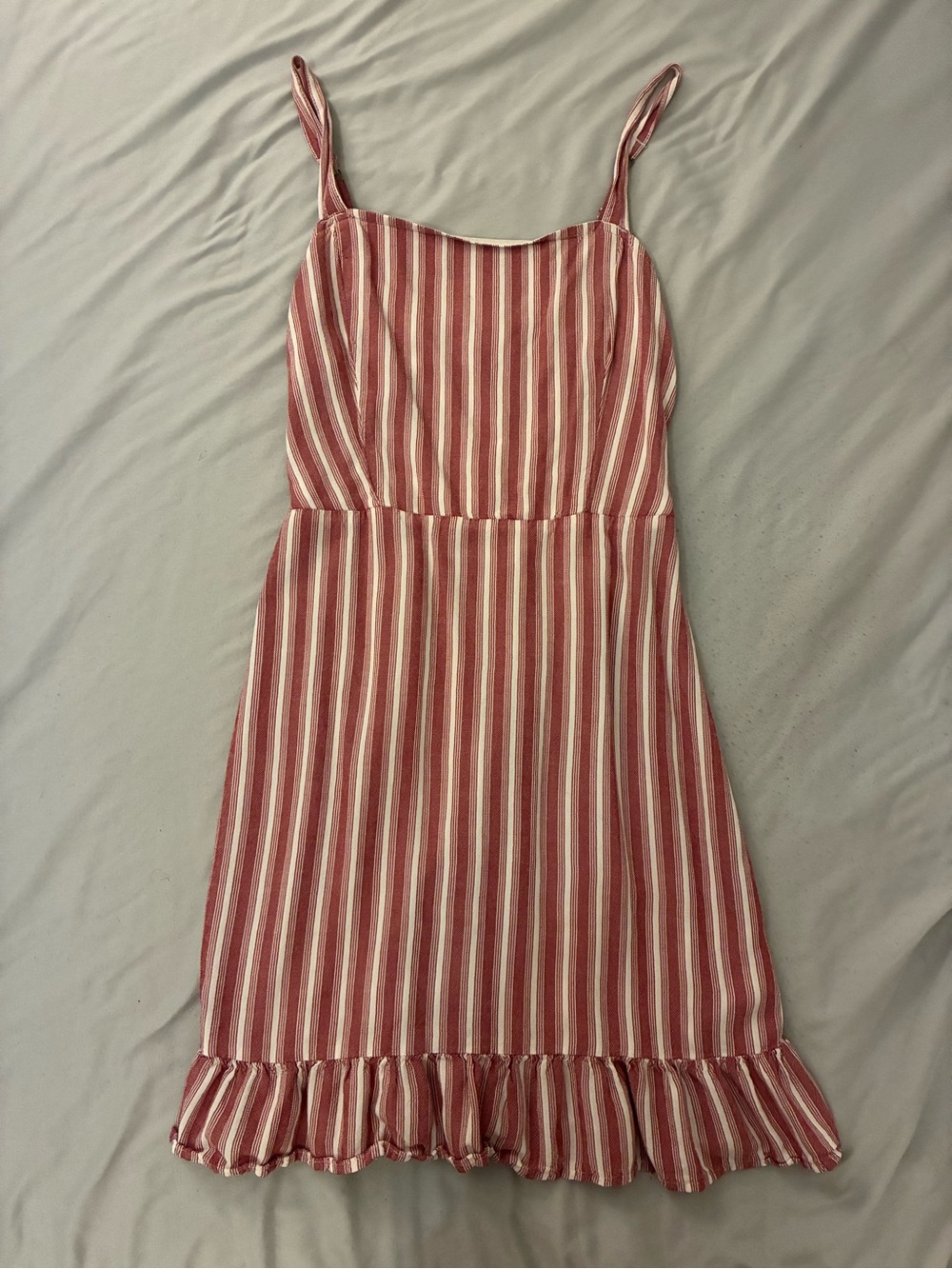 Hollister pink & White Striped Spaghetti-Strap Mini Dress